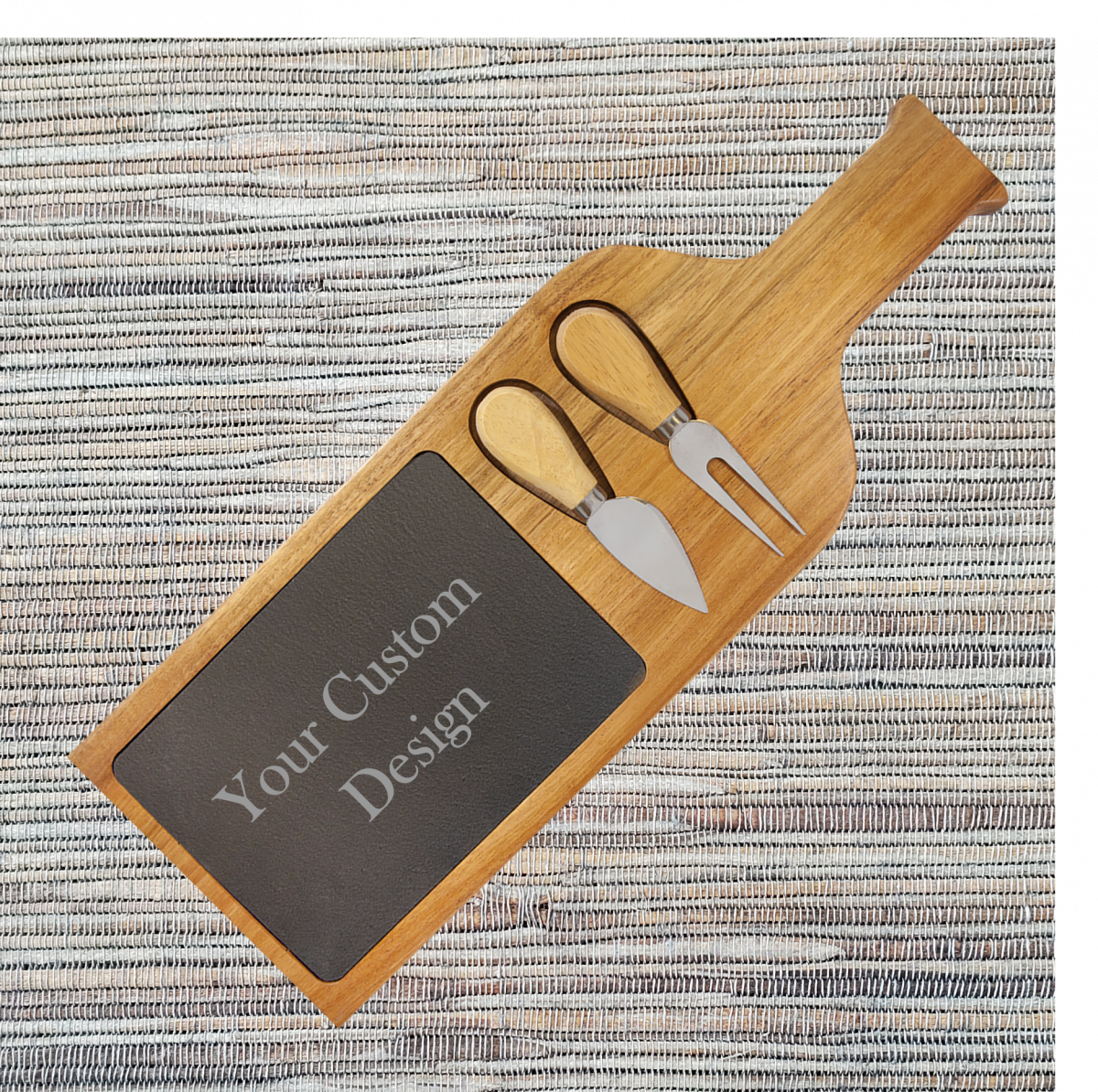 Acacia Wood/Slate Cheese Set with Handle (081SLT) - Image 11